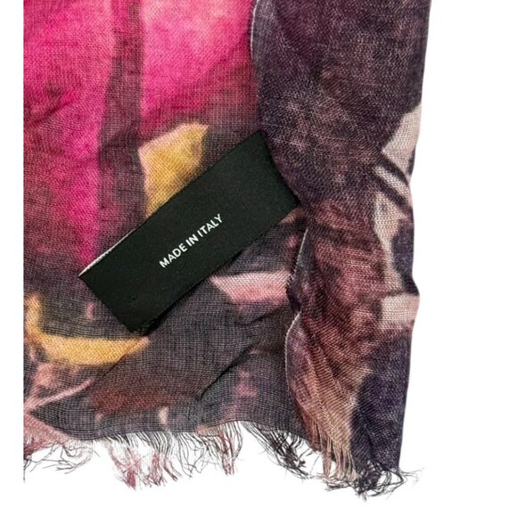 PS Paul Smith Scarf Wrap Dream Wonder Love Magnolia Large 53 x 64 Made in Italy - Picture 9 of 10